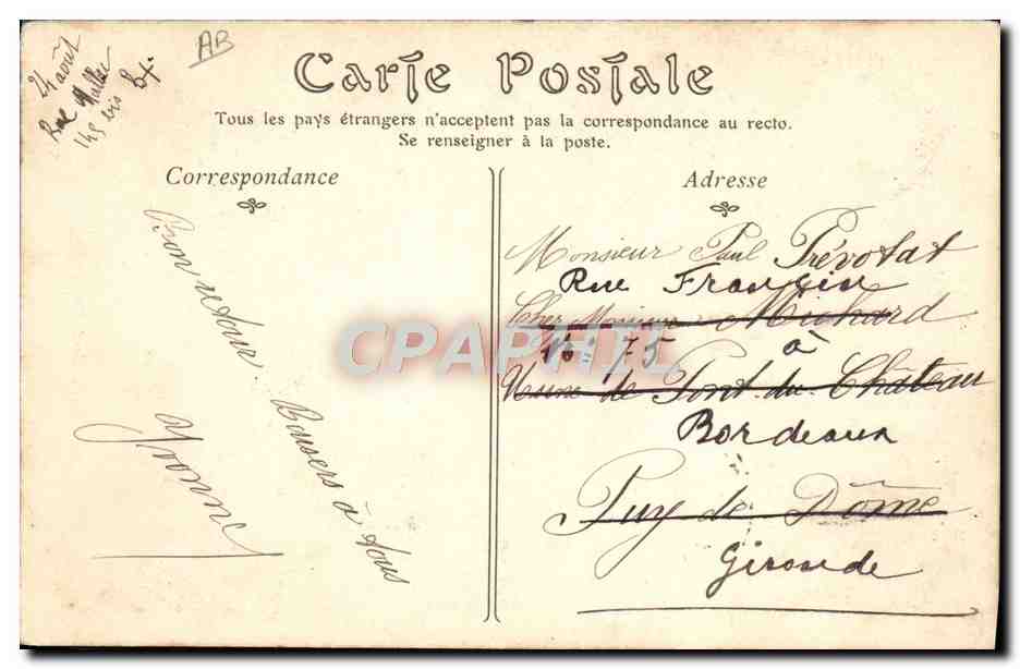 CPA Folklore Vieillard basque  — Verso