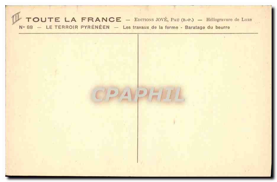 CPA Folklore Les travaux de la ferme Baratage du beurre  — Verso