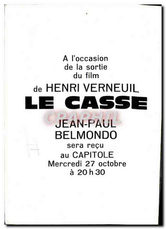 CPM Cinema Jean-Paul Belmondo dans Le Casse — Rückseite