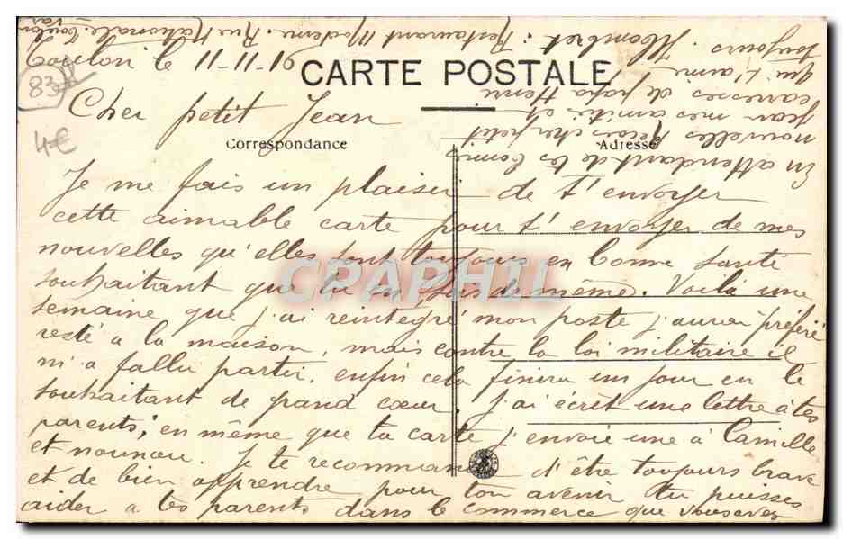 Toulon — Place de la Liberté — Monument de la Fédération — B.C. — Thos. Cook & Son — Rückseite