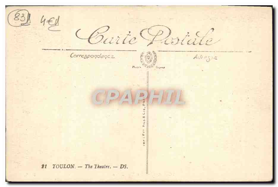 CPA Toulon Le theatre — Verso