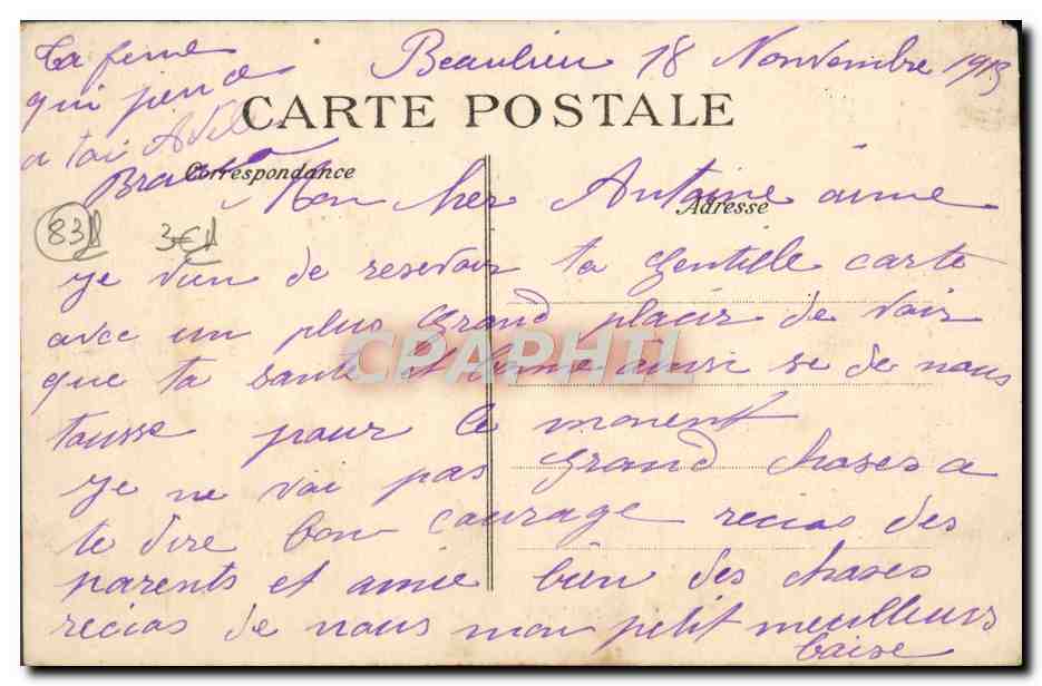 CPA Toulon Le carre du port Bateaux  — Rückseite