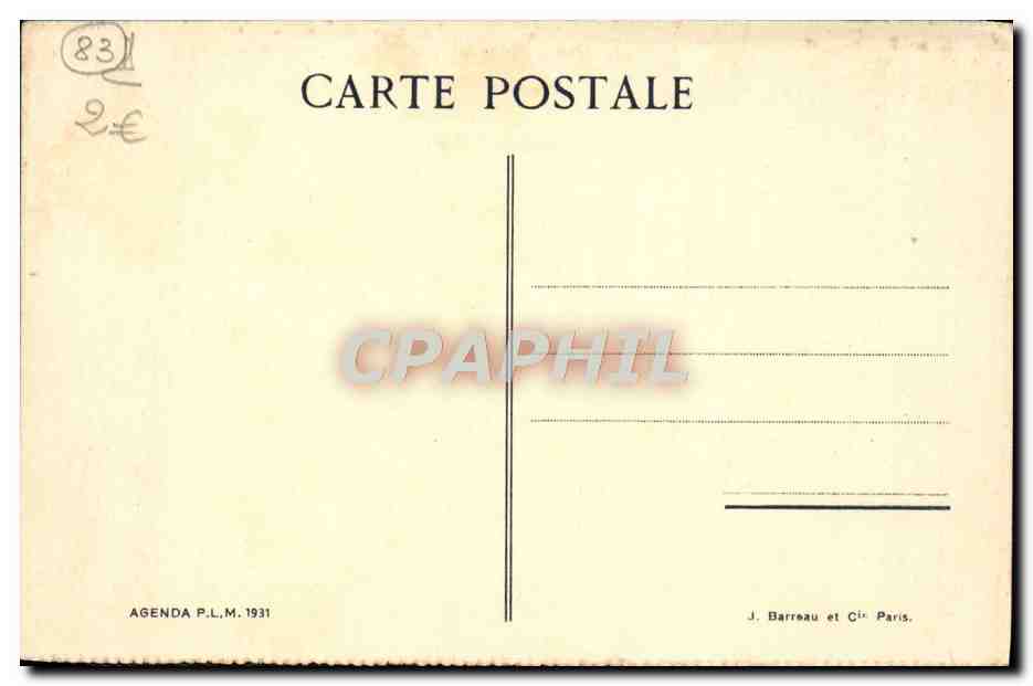 CPA L'Esterel — Verso