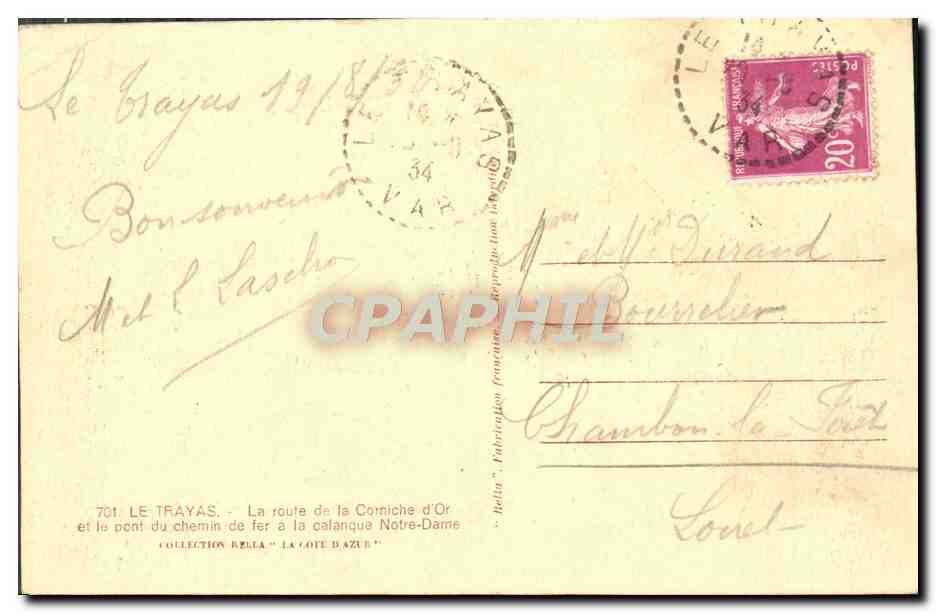 Le pont du chemin de fer à la calanque Notre-Dame — Collection Rella — éditeur Rella — Reverso