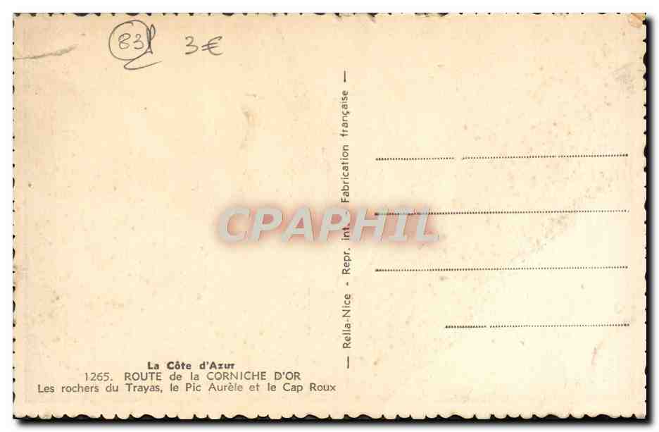 Les rochers du Trayas, le Pic Aurèle et le Cap Roux — La Côte d'Azur — Édition Rella-Nice — Reverso