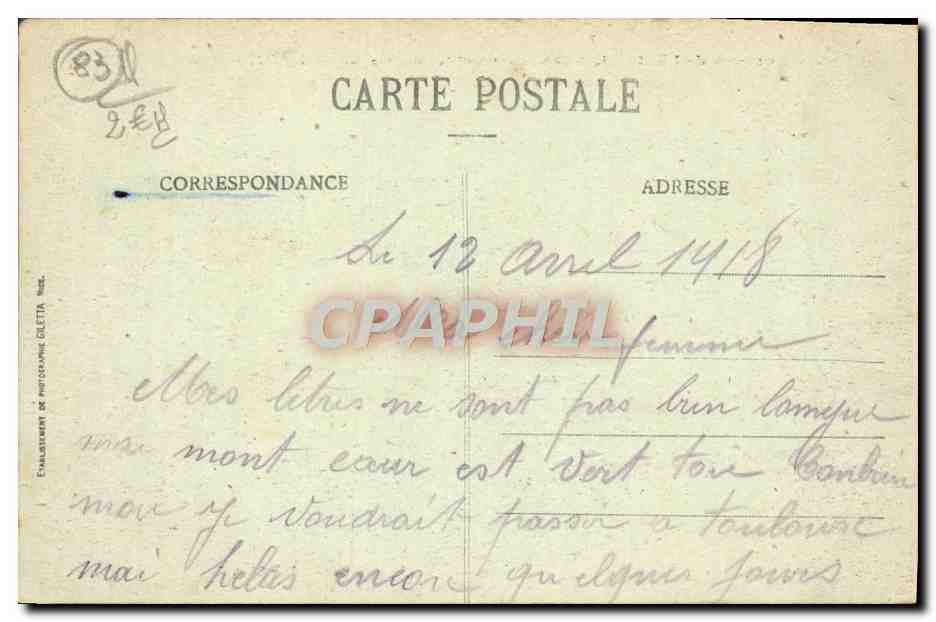 CPA Rochers de l'Esterel Nouvelle Corniche d'Or de St Raphael A Cannes — Verso