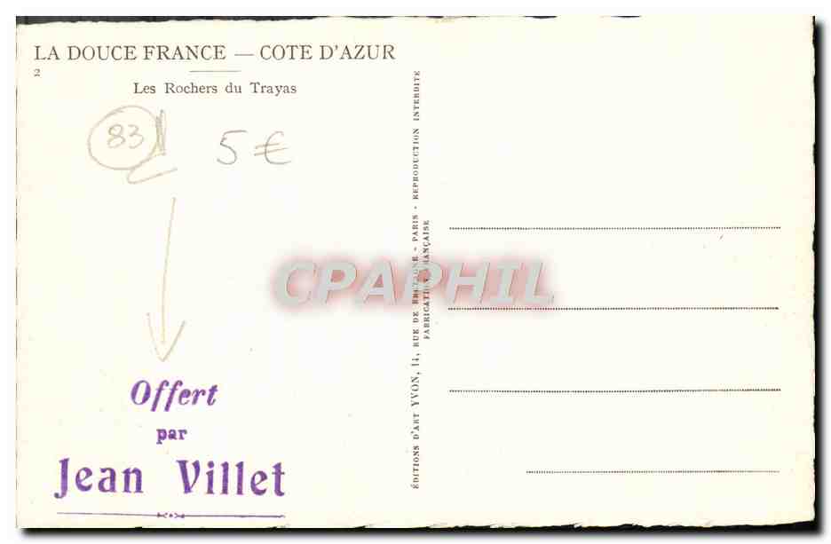 Les Rochers du Trayas — Côte d'Azur — Éditions d'Art Yvon, Paris — Reverso