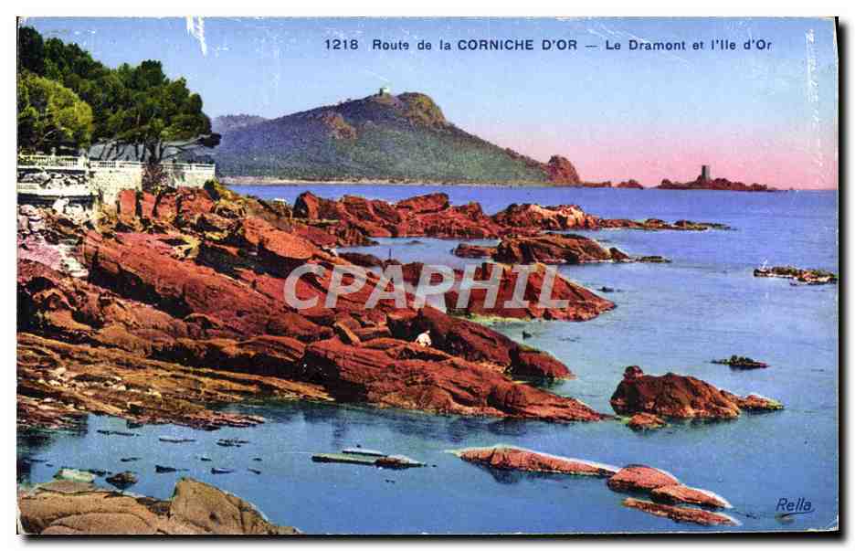 CPA Route De La Corniche D'Or Le Dramont Et I'Ile D'Or
