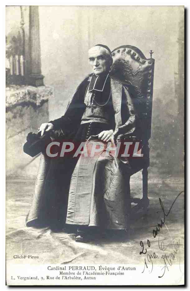 CPA Cardinal Perraud eveque d'Autun Membre de l'Academie Francaise 