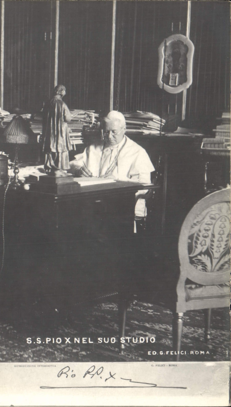 CPA Pape SS Pio X nel Suo Studio