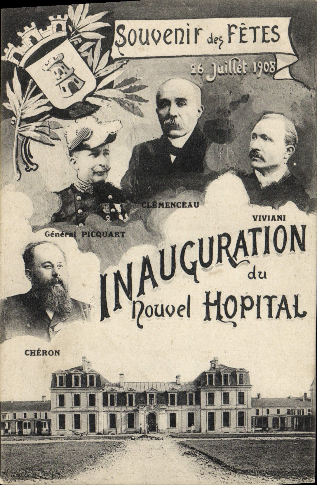 CPA Inauguration du Nouvel Hopital Cheron General Picquart Clemenceau Viviani