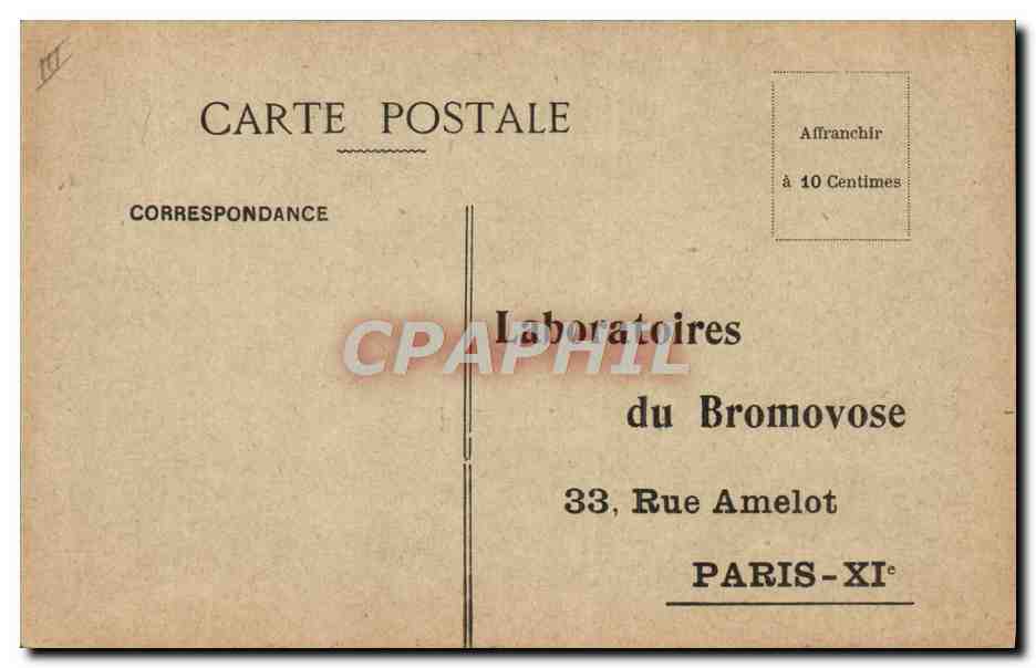 Carte Postale Bromovose Ferrovose Rue Amelot Paris 11eme — Rückseite