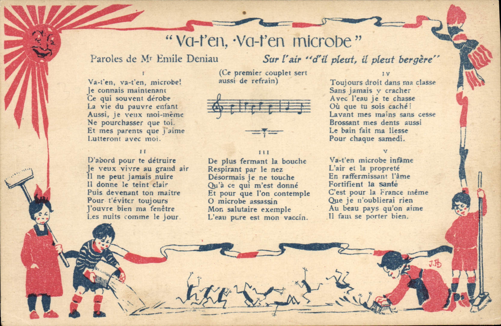 Enfants lavant la rue — Chanson anti-microbe — Commission Américaine de Préservation contre la Tuberculose