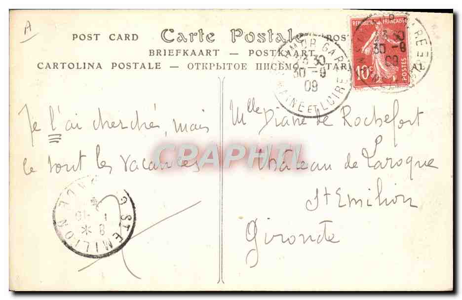 CPA Cheval Hippisme Saumur Carrousel militaire la croix de Saint Andre — Verso