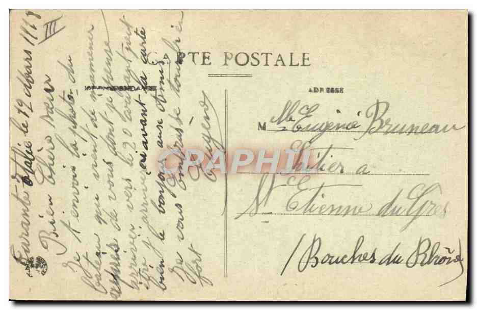 Compagnie Générale Transatlantique « Timgad », par grosse Mer — E. L. — Verso