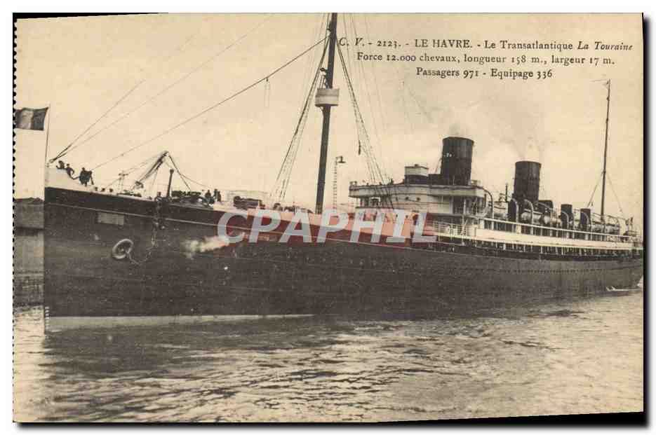 Le Transatlantique La Touraine — Le Havre — C.V. 2121