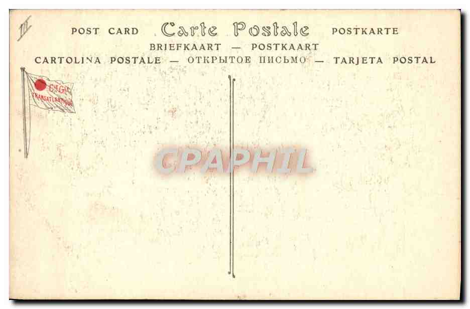 CPA Bateau Paquebot Poste Timgad Compagnie Generale Transatlantique  — Verso