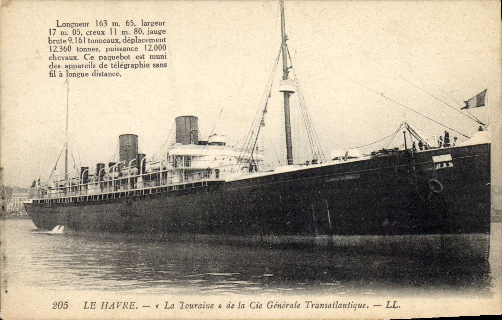 Le Havre — « La Touraine » de la Cie Générale Transatlantique — n° 205