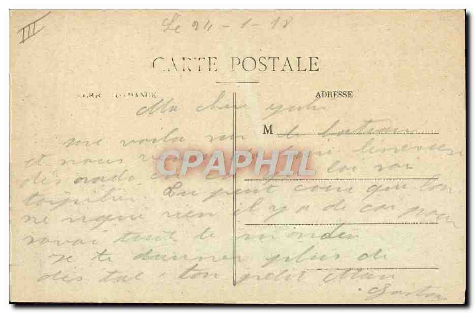 CPA Bateau Paquebot Poste Timgad Croiseur auxiliaire de 1er rang Transport des troupes en Orient — Verso