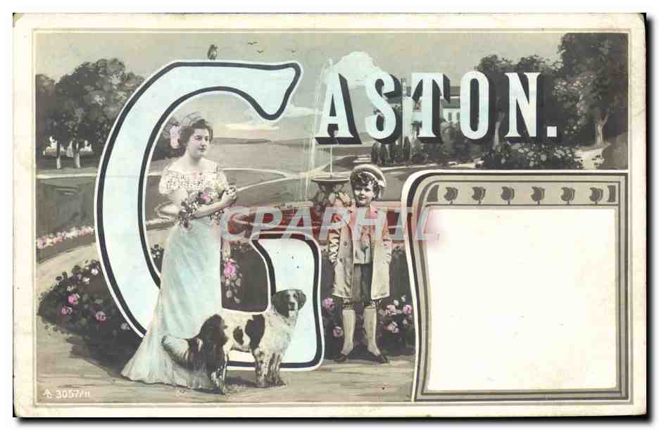 CPA Prenom Gaston Enfant Chien