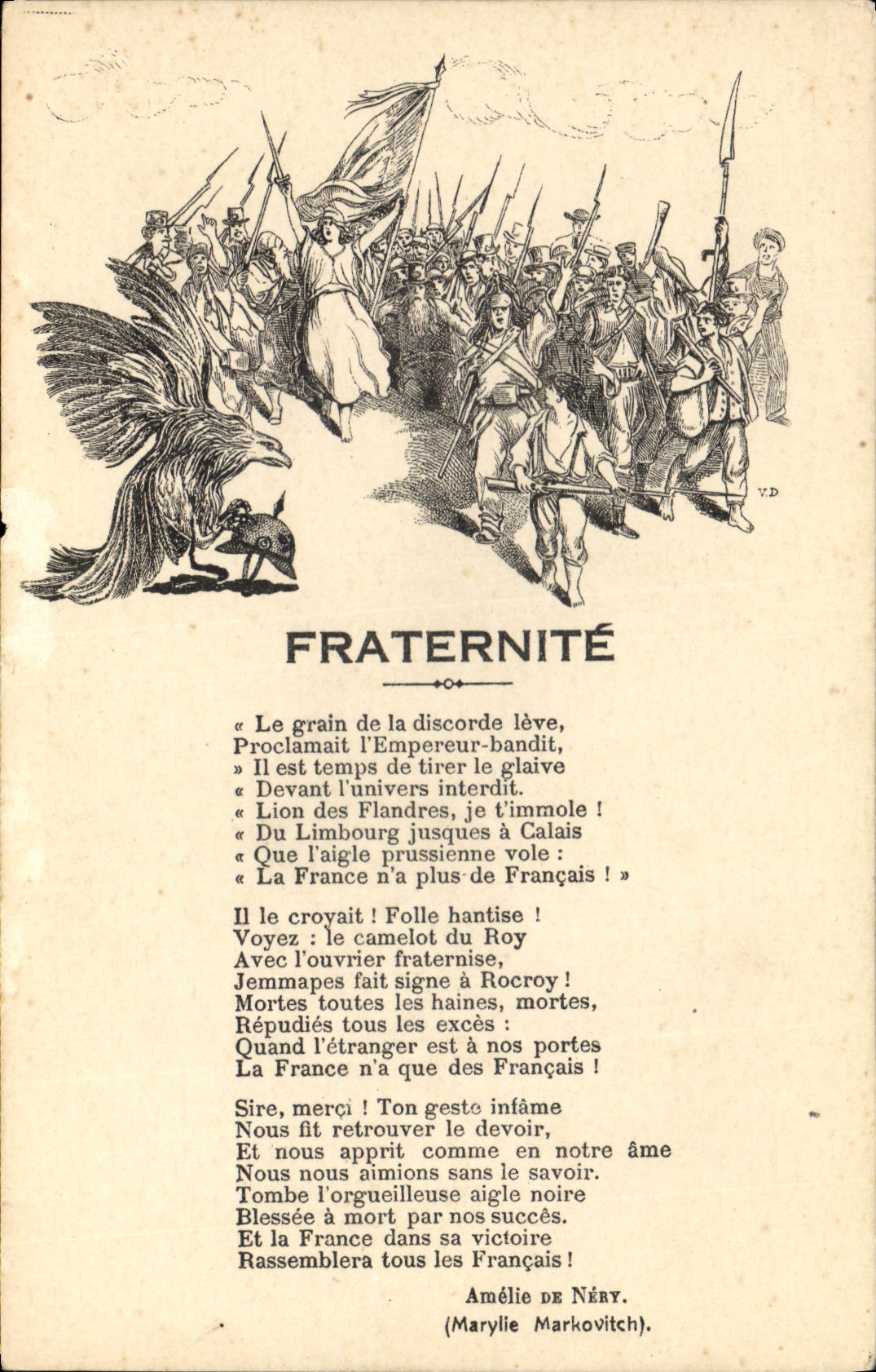 CPA Militaria Fraternite Aigle 