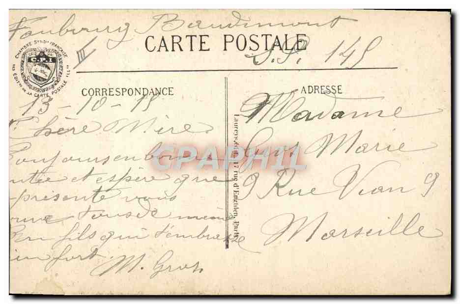 CPA Militaria Son du clairon — Rückseite