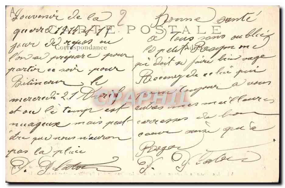 CPA Militaria Le courrier a la famille  — Verso