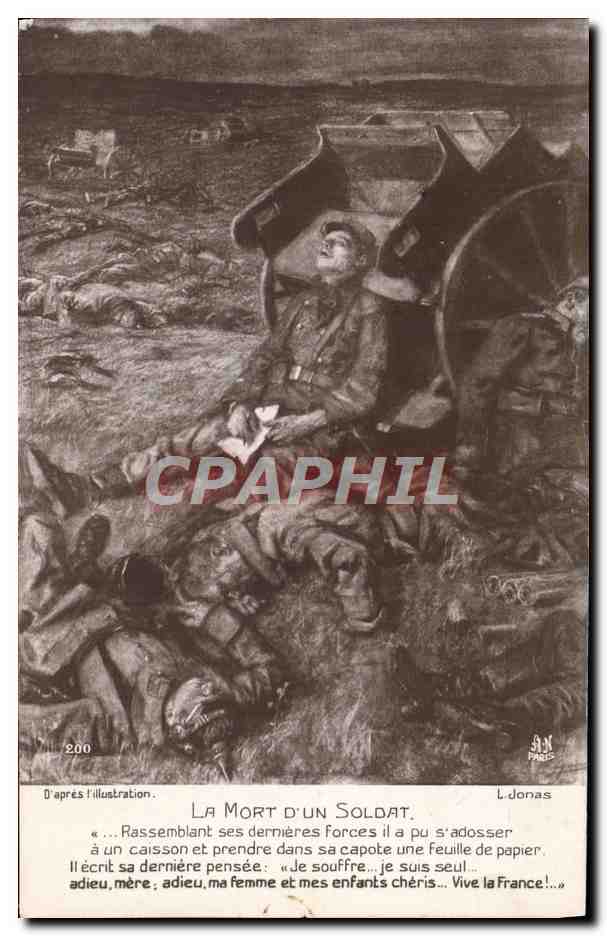 CPA Militaria La mort d'un soldat 