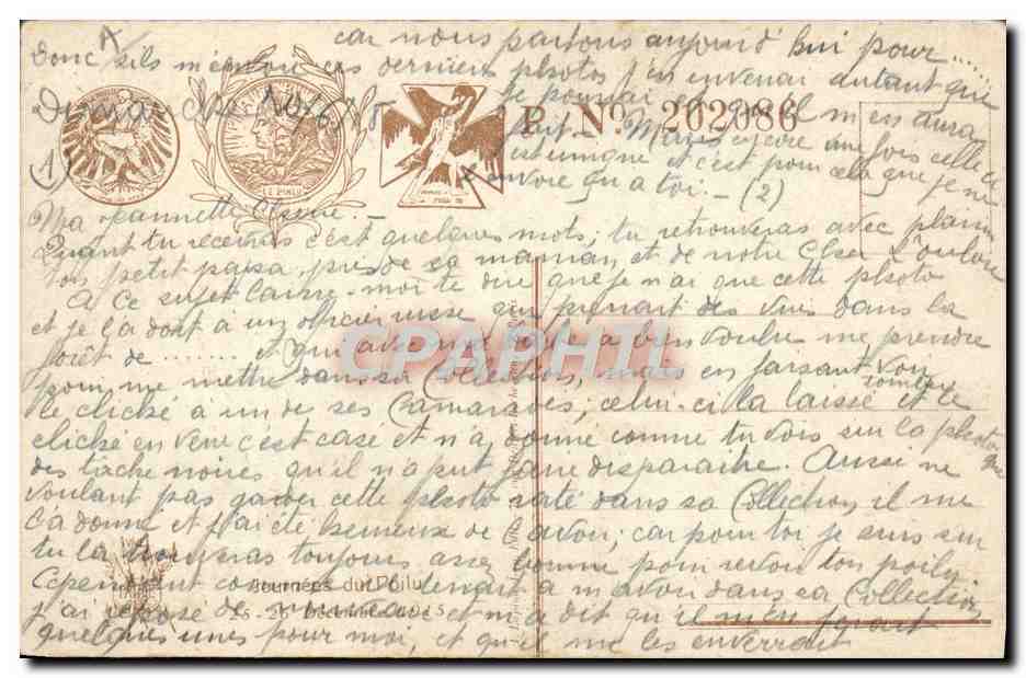 CPA Militaria Journee du Poilu 25 et 26 decembre 1915 — Rückseite