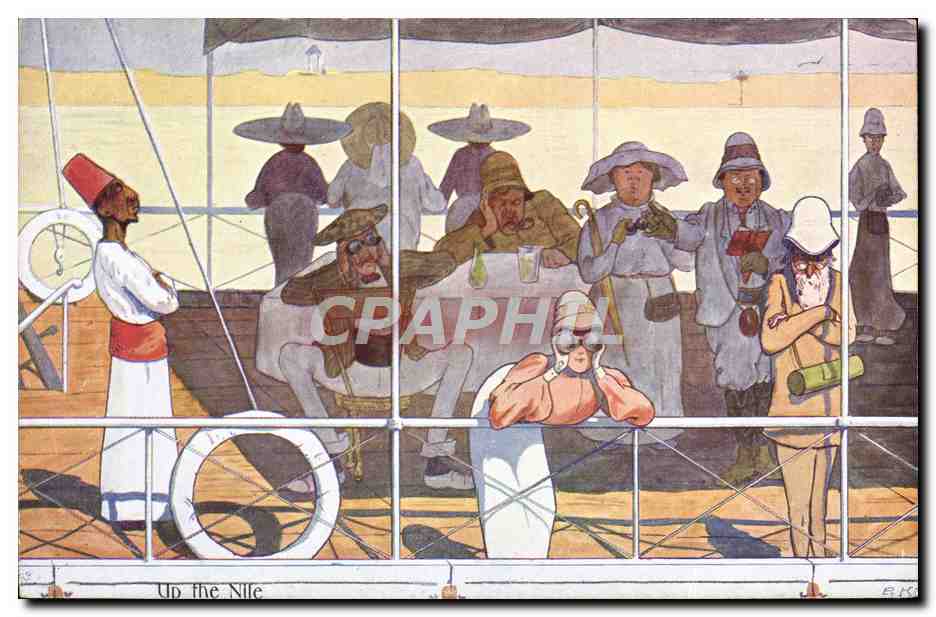 CPA Fantaisie Illustrateur Up the Nile Egypt Egypte