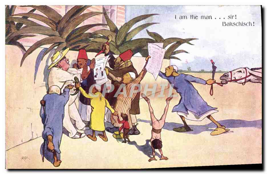 CPA Fantaisie Illustrateur I am the man Ane Mule Egypt Egypte