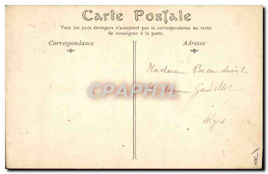 CPA Folklore Cote d'Argent Jeune femme basquaise  — Verso