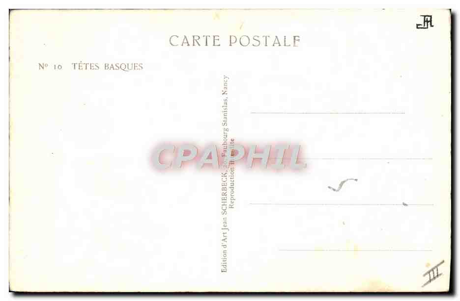 CPA Folklore Tetes basques — Rückseite