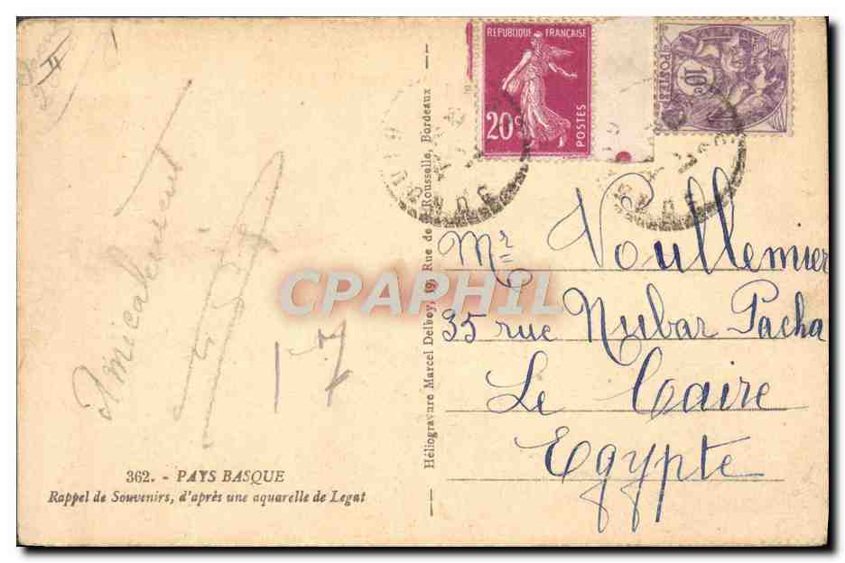 CPA Folklore Pays basque Rappel de souvenirs Legat  — Rückseite