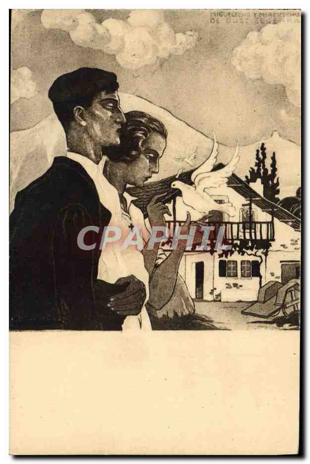 CPA Folklore Au pays basque Idylle Jacques Le Tanneur