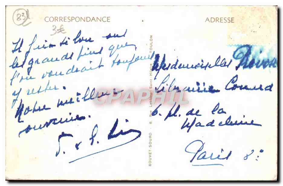 Toulon - Vue sur la Rade — édition CPAPHIL, n° 181 — Achterkant