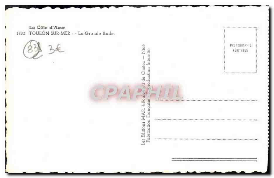 Toulon (Var) — La Grande Rade — Éditions Cimiez — Reverso