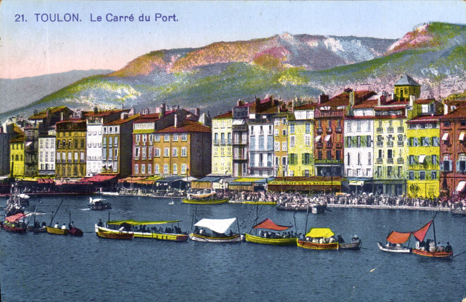 Toulon. Le Carré du Port — vue colorisée — série 21