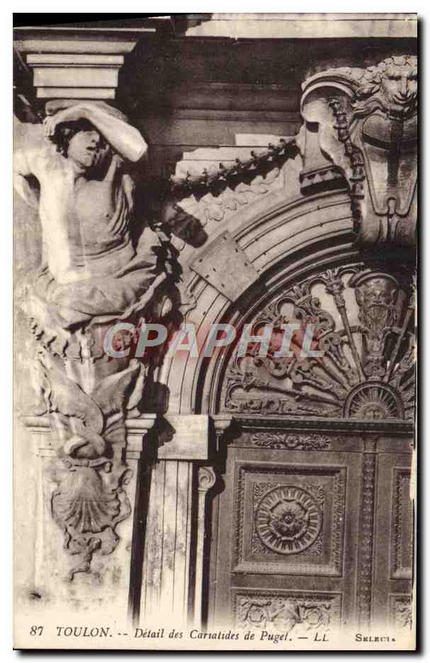 CPA Toulon Detail des Cariatides de Puget