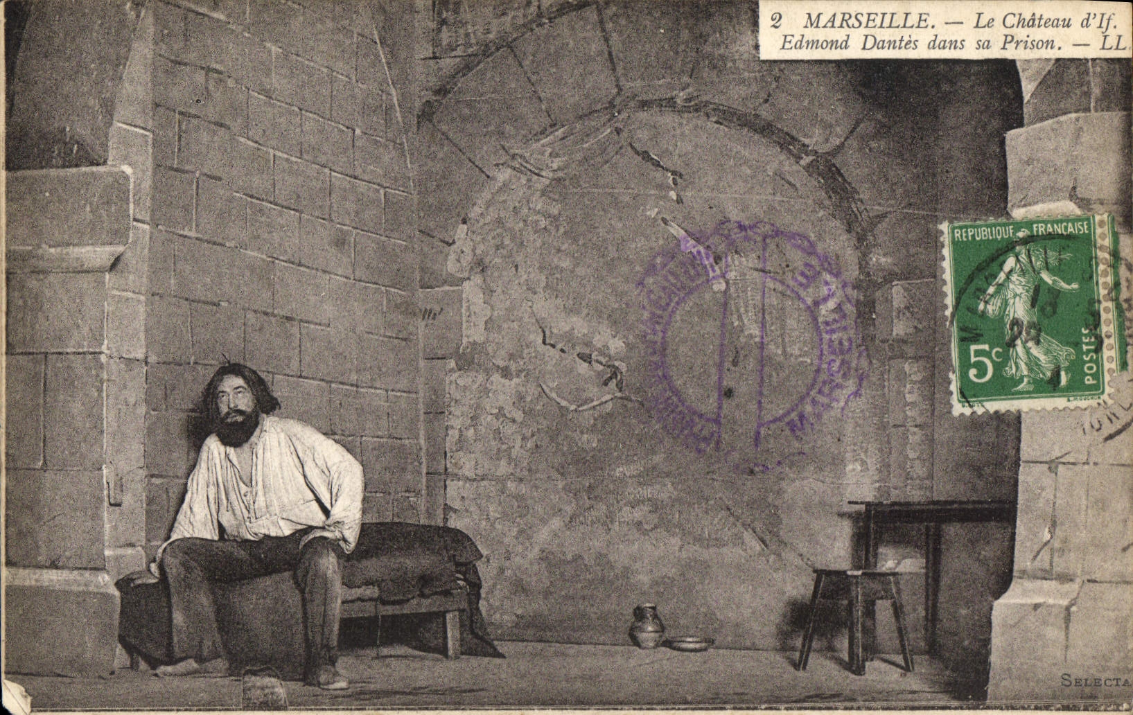 CPA Marseille Le chateau d'If Edmond Dantes dans sa prison