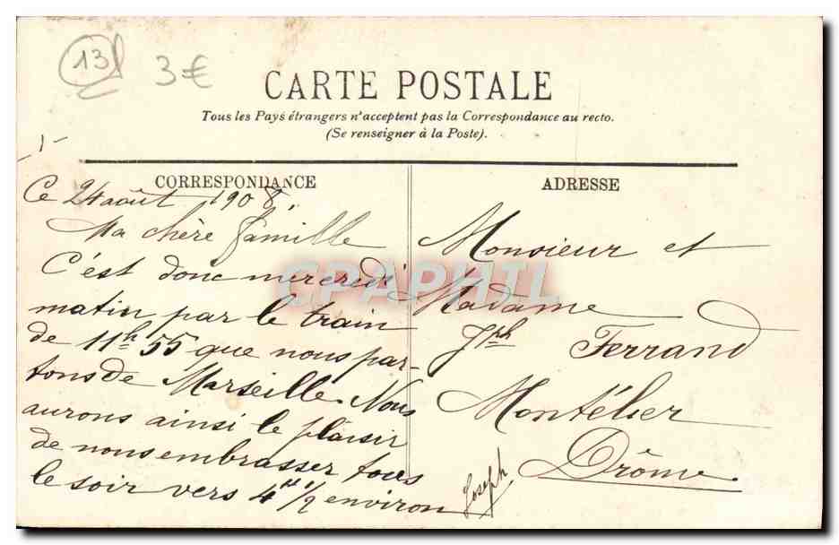 CPA Marseille Le Fort St Jean  — Rückseite