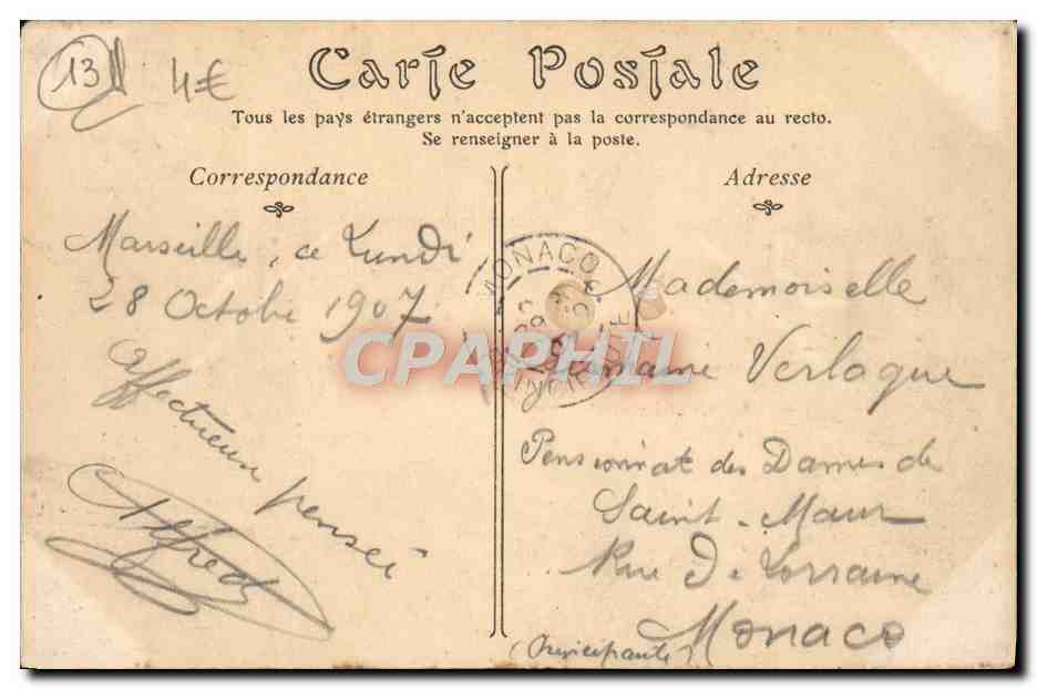 CPA Marseille La Cathedrale — Rückseite