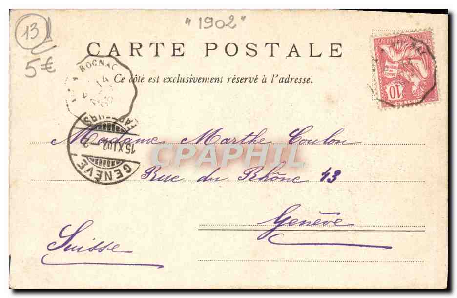 CPA Marseille Vieux Port et Notre Dame de la Garde — Rückseite