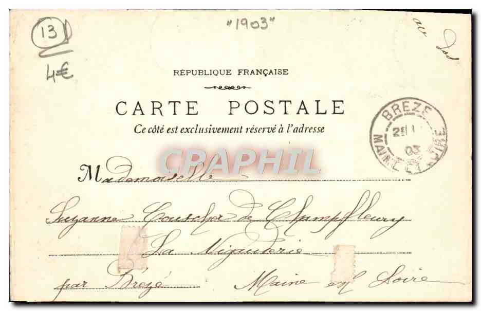 CPA Marseille Le Palais de Justice — Rückseite