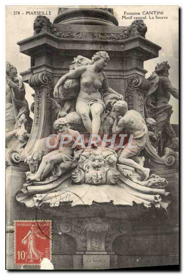 CPA Marseille Fontaine Cantini La Source Motif central