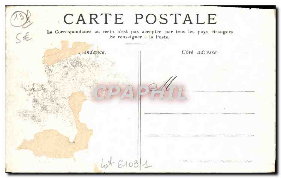 CPA Marseille La Canebiere  — Rückseite