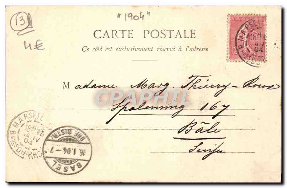 CPA Marseille Notre Dame de la Garde — Rückseite