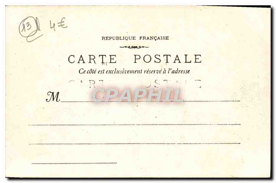 CPA Marseille Le Palais de Justice — Rückseite