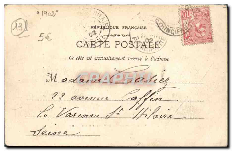 CPA Marseille Interieur du port Bateaux  — Verso
