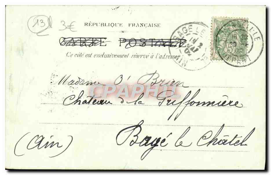 CPA Marseille Le chateau d'If  — Rückseite